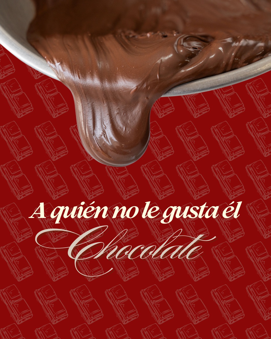 Chocolate derretido — publicación de Instagram